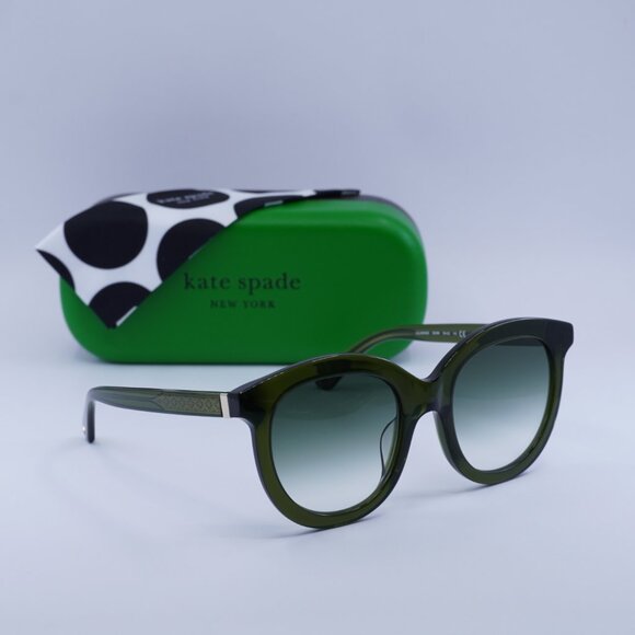 Kate Spade LILLIAN/G/S 00OX 9K Sunglasses Green Round Frame, Blue Lenses main image 9